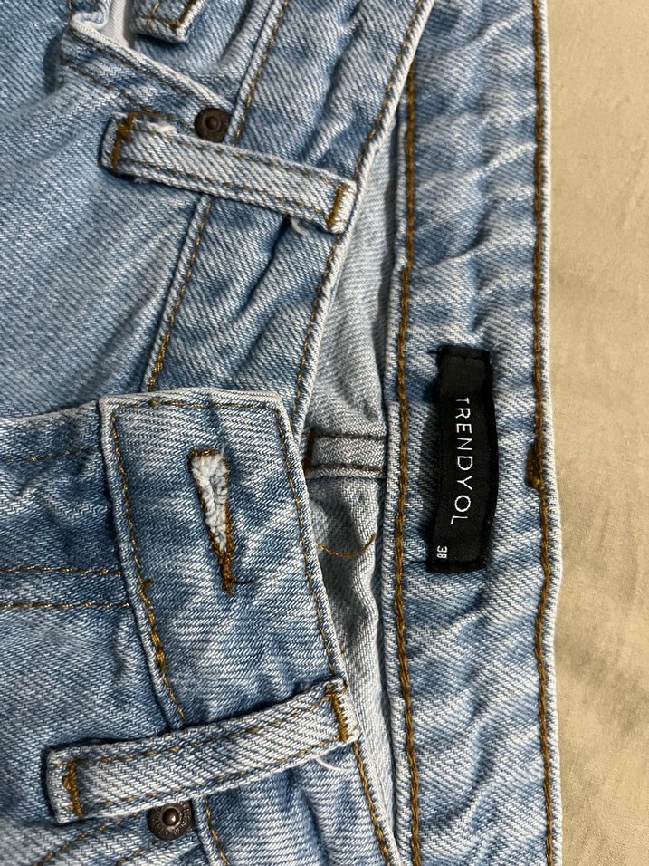 Buz Mavisi Yüksek Bel Kadın Kot Pantolon - Görsel 3