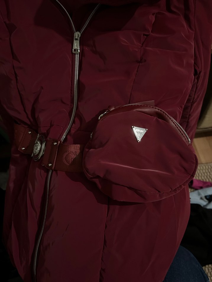 Guess Bordo Kemerli Kadın Mont - Görsel 4