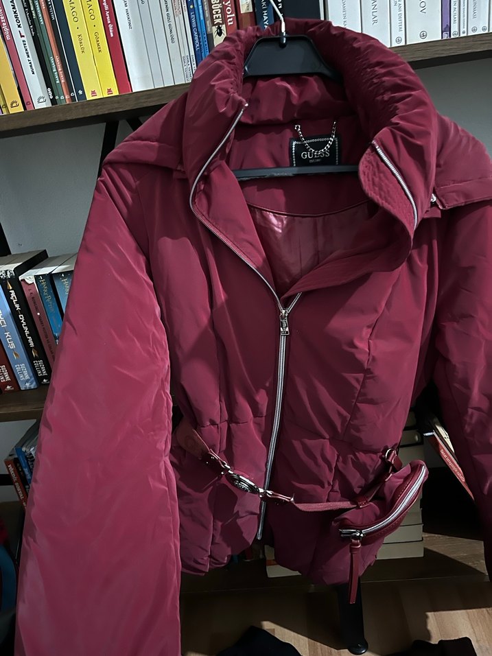 Guess Bordo Kemerli Kadın Mont - Görsel 3