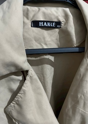 Bej Uzun Düğmeli Kadın Trençkot - Görsel 4