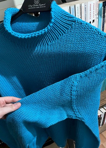 Vakko Kadın Mavi Triko Boğazlı Kazak - Görsel 2