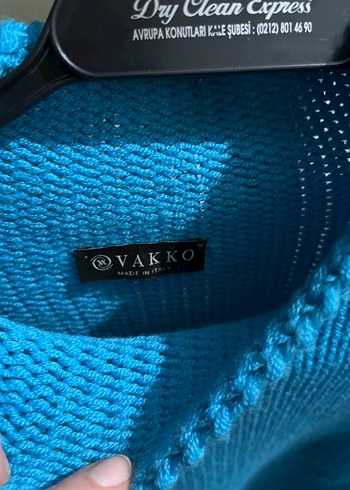 Vakko Kadın Mavi Triko Boğazlı Kazak - Görsel 3