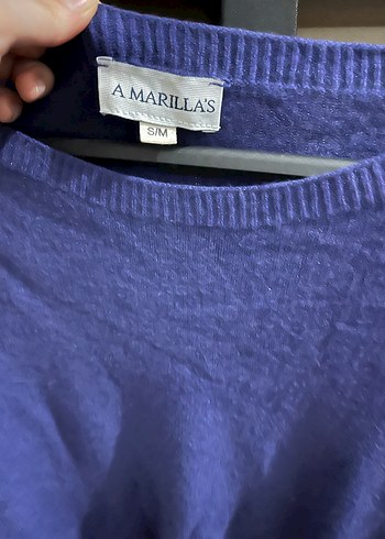 Nakışlı Mavi Kadın Bohem Örgü Kazak - Görsel 3