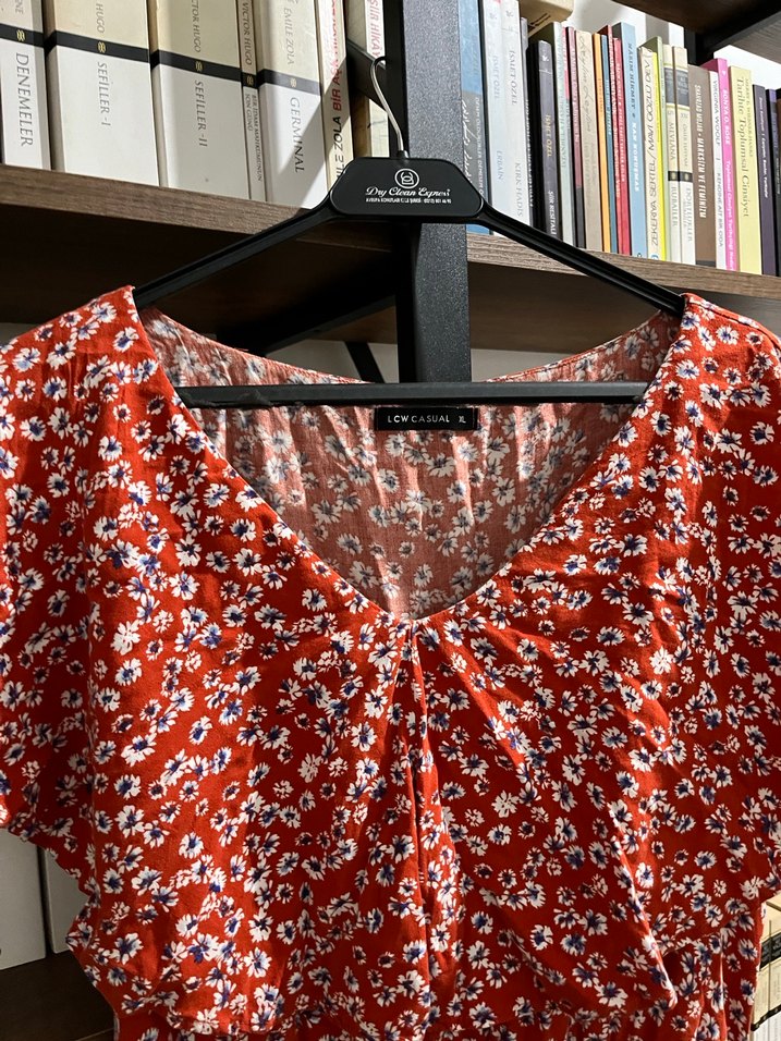 Kırmızı Baskılı Bohem Uzun Elbise - Görsel 2