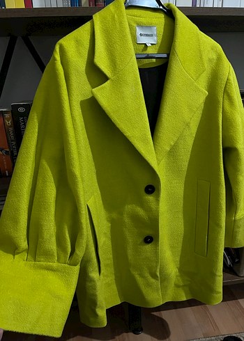 Vakkorama Sarı Midi Kadın Düğmeli Kaban - Görsel 2