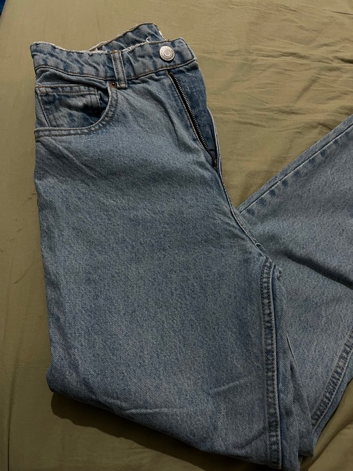 Zara Buz Mavisi Salaş Midi Kadın Jean - Görsel 3