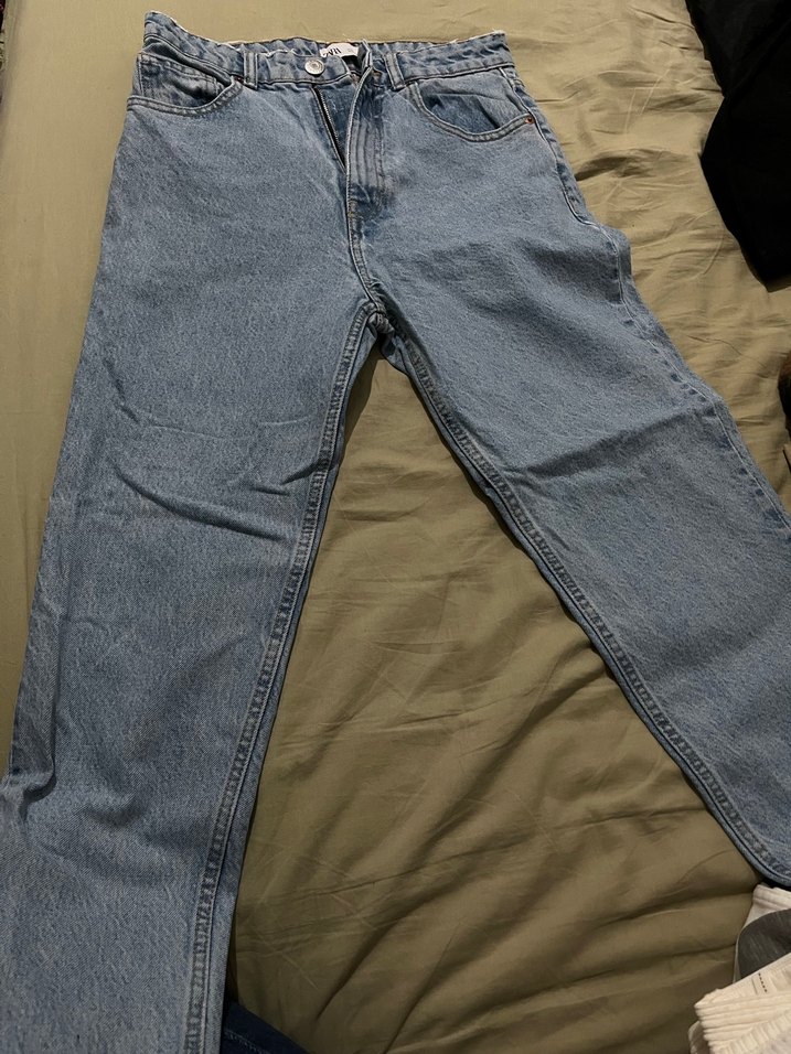 Zara Buz Mavisi Salaş Midi Kadın Jean - Görsel 2