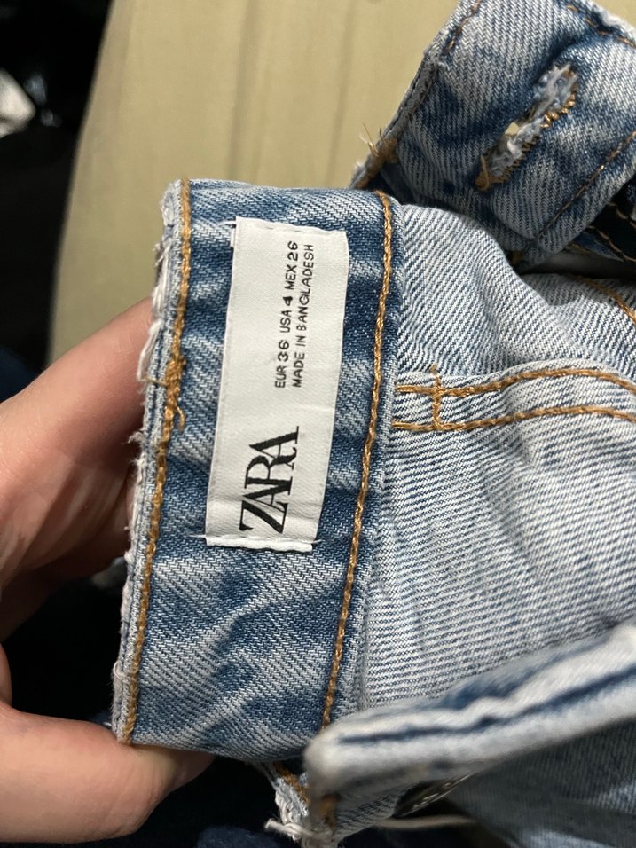 Zara Buz Mavisi Salaş Midi Kadın Jean - Görsel 4