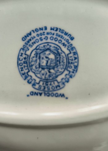 Koyu Mavi Desenli porselen 3 lü kayık Tabakları ingiliz - Görsel 12