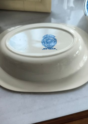 Koyu Mavi Desenli porselen 3 lü kayık Tabakları ingiliz - Görsel 6