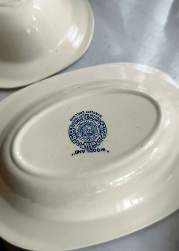 Koyu Mavi Desenli porselen 3 lü kayık Tabakları ingiliz - Görsel 9