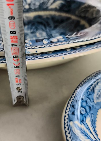 Koyu Mavi Desenli porselen 3 lü kayık Tabakları ingiliz - Görsel 15