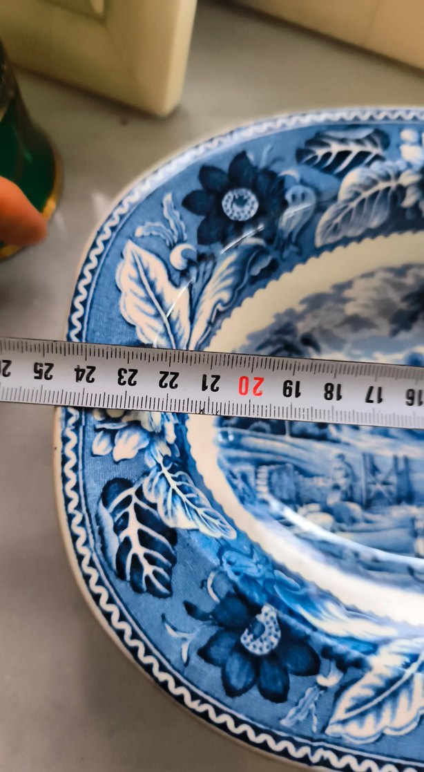 Koyu Mavi Desenli porselen 3 lü kayık Tabakları ingiliz - Görsel 4