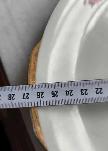 Pastel Beyaz Gül Desenli Tabak - Görsel 6