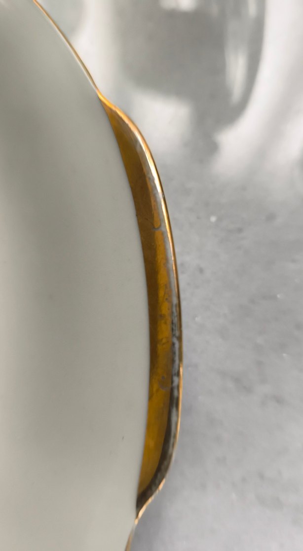 Pastel Beyaz Gül Desenli Tabak - Görsel 3