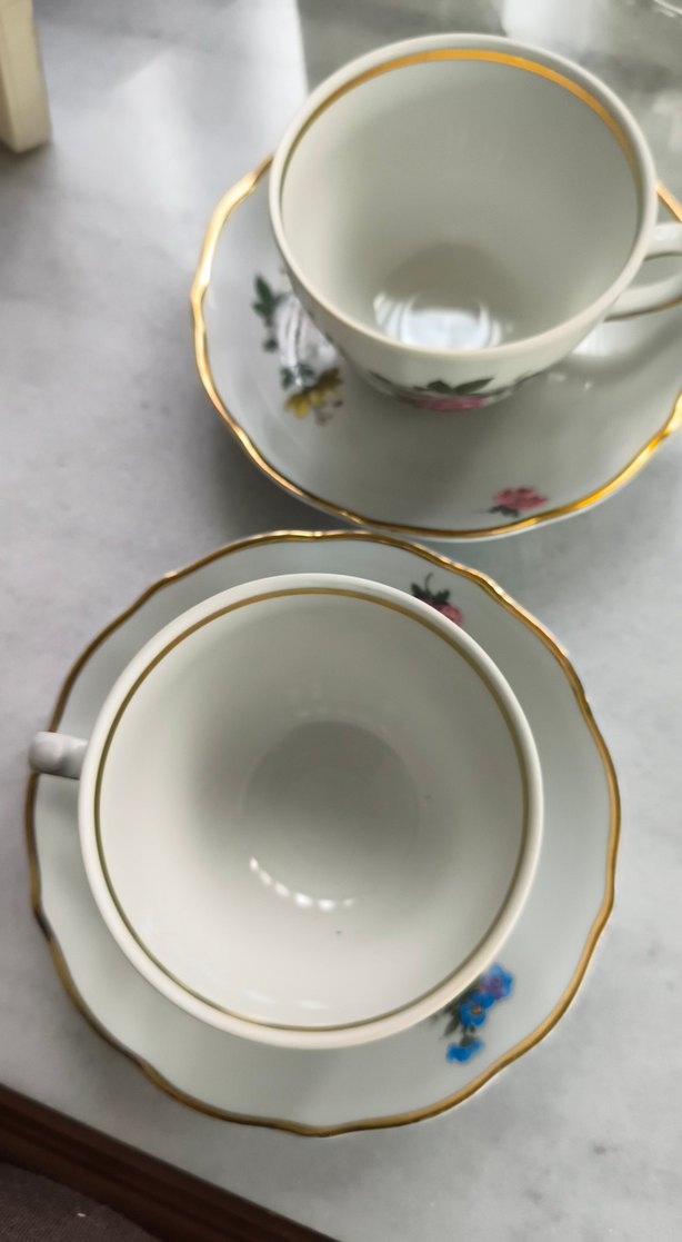 Çiçek Desenli Beyaz Porselen Fincan Takımı tek adet fiyatı - Görsel 4