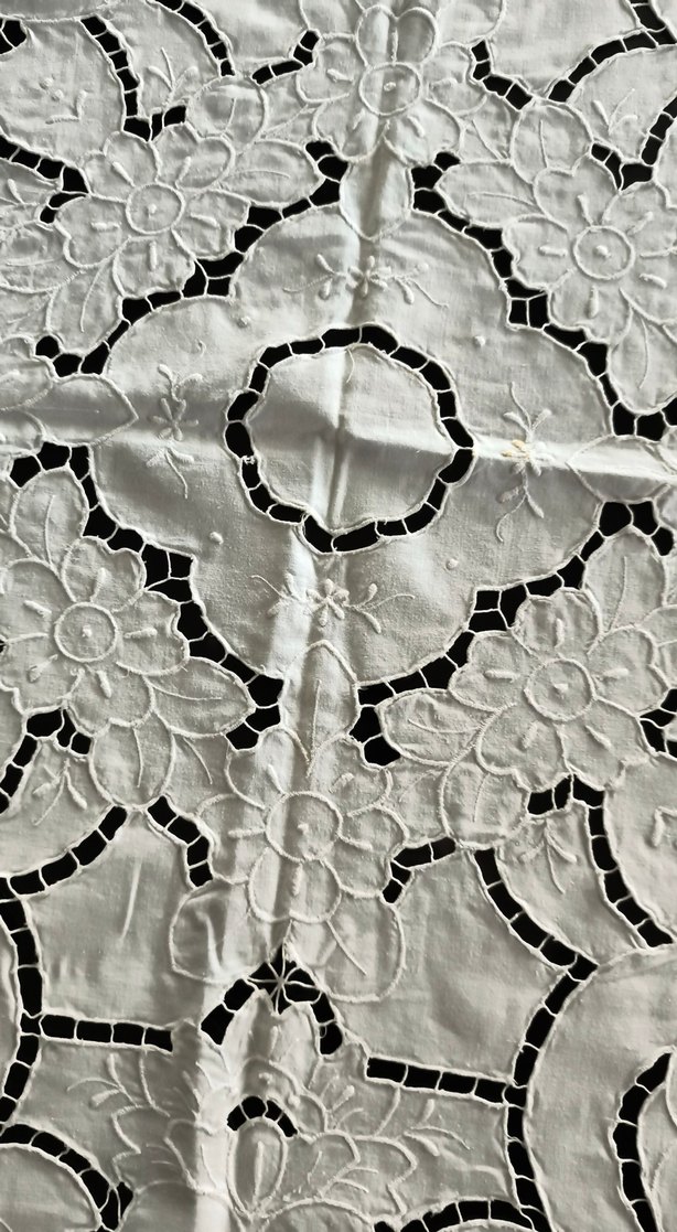 el işi delikli Beyaz Masa Örtüsü Avrupa dan aldım - Görsel 5