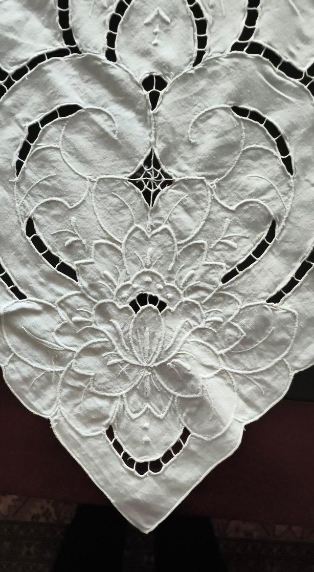 el işi delikli Beyaz Masa Örtüsü Avrupa dan aldım - Görsel 2