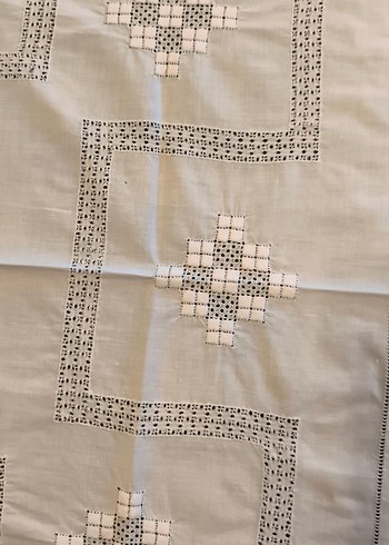 Geleneksel Nakışlı Beyaz  Antep işii Masa Örtüsü - Görsel 3