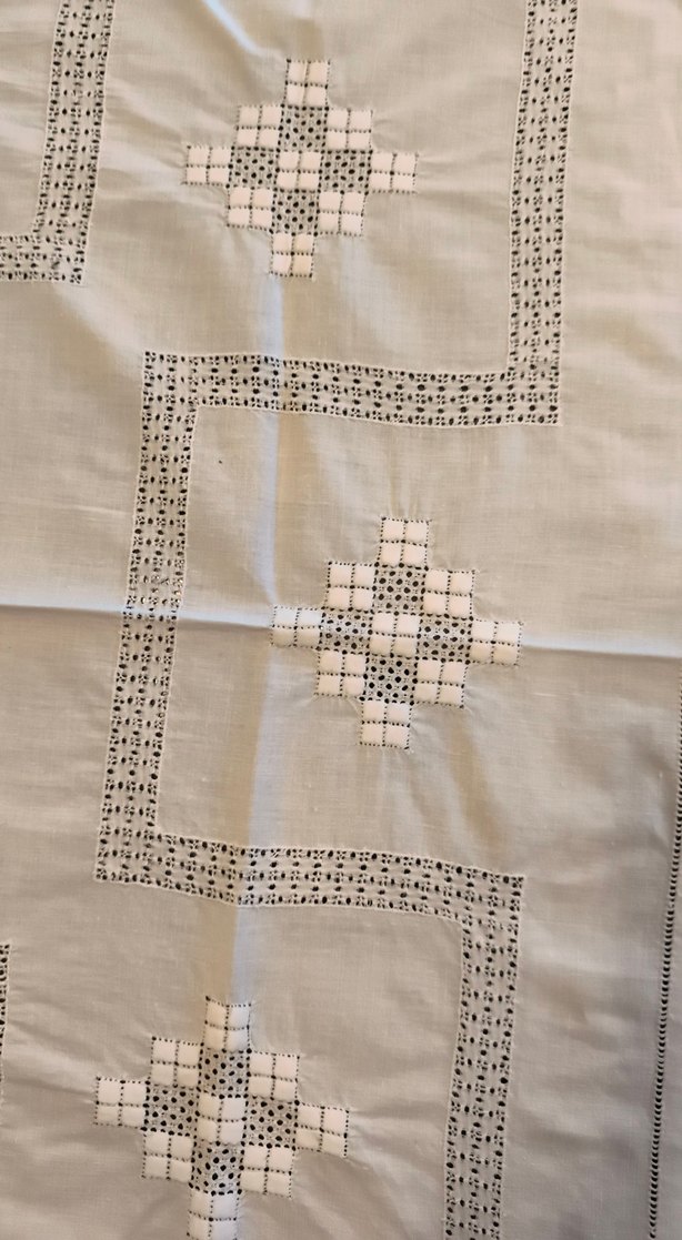 Geleneksel Nakışlı Beyaz  Antep işii Masa Örtüsü - Görsel 3