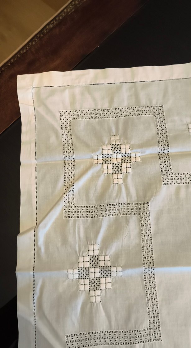 Geleneksel Nakışlı Beyaz  Antep işii Masa Örtüsü - Görsel 5