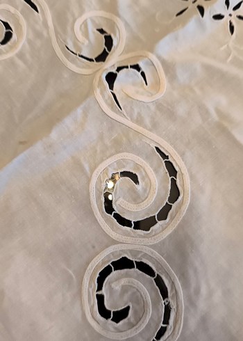 el İşlemeli Beyaz Masa Örtüsü Avrupa'dan aldım - Görsel 8