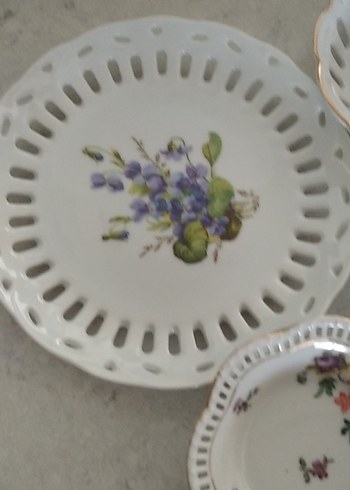 Vintage Love Beyaz Vintage Çiçek Desenli Tabak Seti