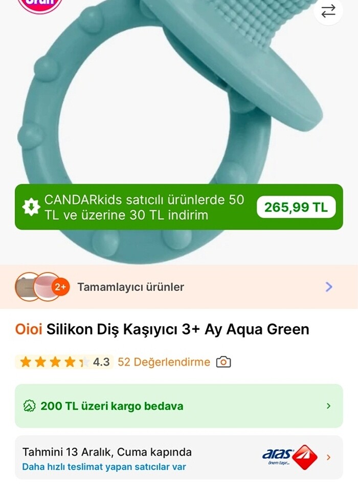 Oioi slikon diş kaşıyıcı 3+ ay - Görsel 2