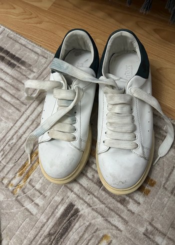Alexander McQueen Orjinal Alexander Beyaz Deri Sneaker