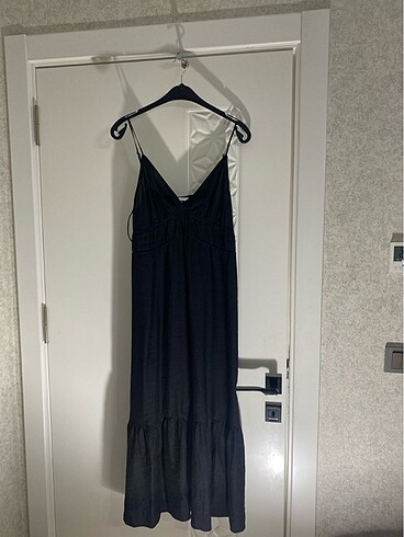 H&M yazlık siyah uzun elbise