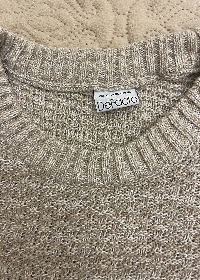 Bisiklet yaka triko kazak bej krem - Görsel 2