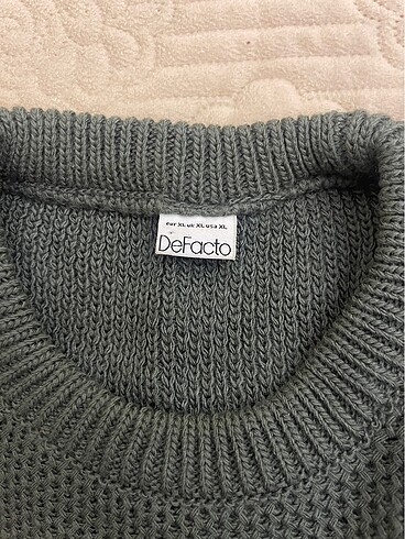 Bisiklet yaka haki triko kazak. - Görsel 2