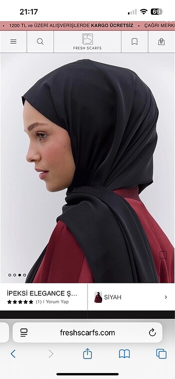 Fresh Scarfs İpeksi Elengance Siyah Şal