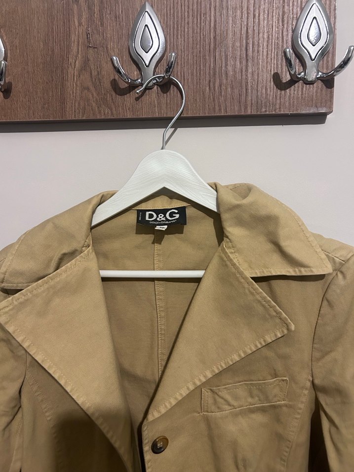 Bej Düğmeli Kadın Keten Ceket - Görsel 2