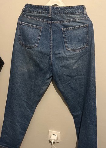 Kadın Lacivert Midi Bol Kesim Kot Pantolon - Görsel 3