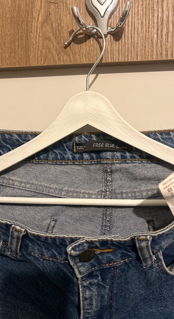 Kadın Lacivert Midi Bol Kesim Kot Pantolon - Görsel 2