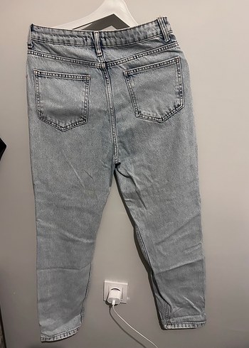 Gri düz Kesim Denim Kadın Jean - Görsel 3