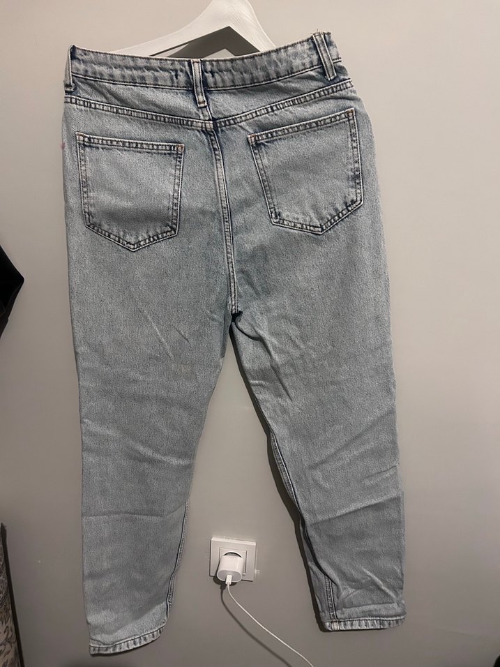 Gri düz Kesim  Denim Kadın Jean - Görsel 3