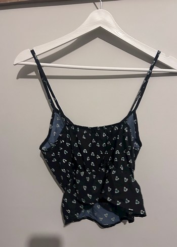 Siyah Askılı Mini Crop Top - Görsel 3