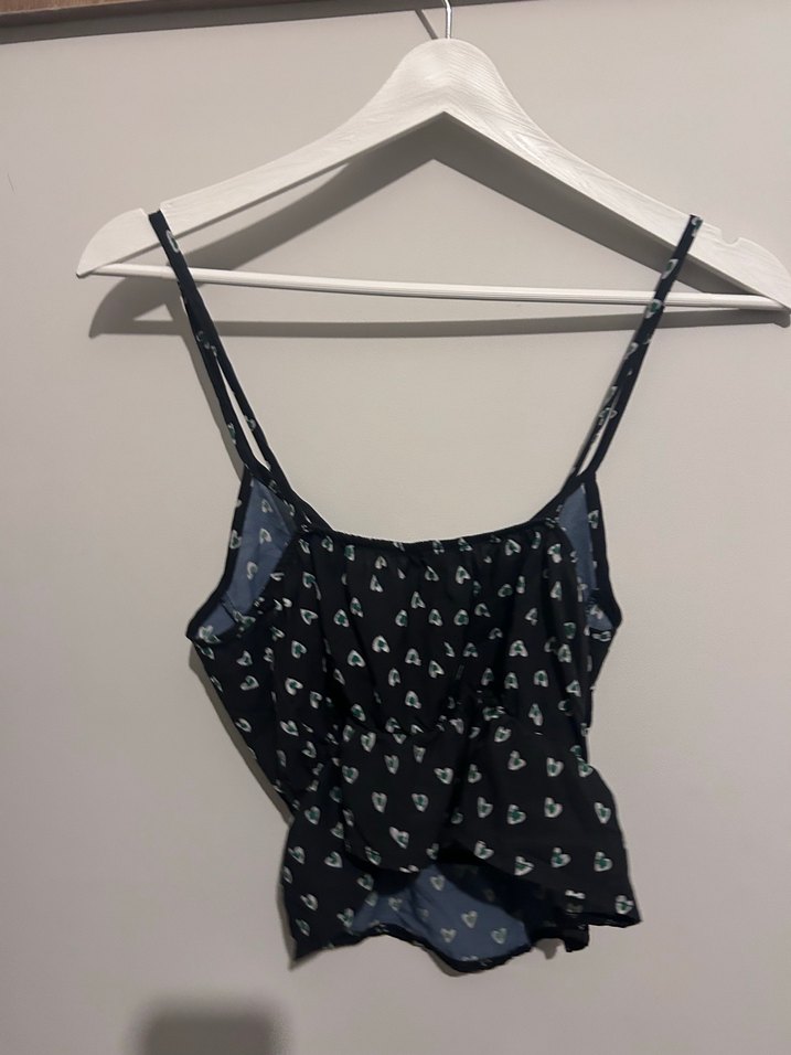 Siyah Askılı Mini Crop Top - Görsel 3