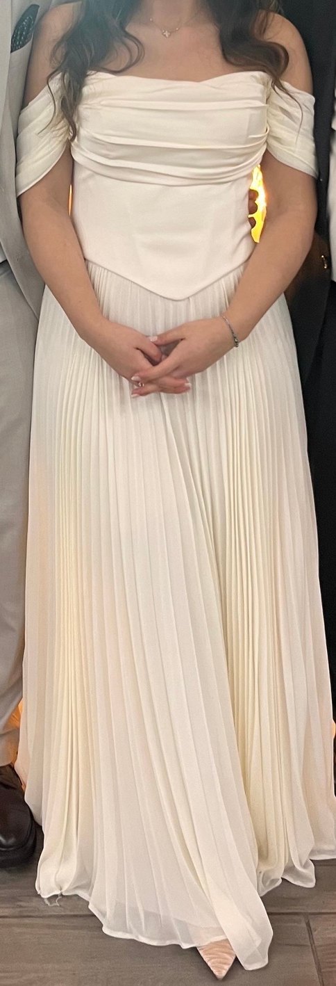 Nişan ekru elbise - Görsel 3