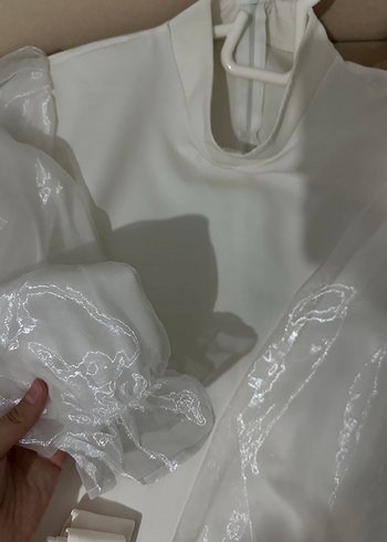 Zara Dantel Detaylı Beyaz Kadın Pantolon Tunik Takım