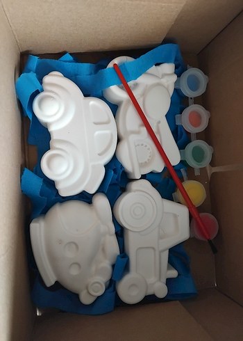 Boya ve Fırça ile Araç Figürleri Seti - Görsel 2