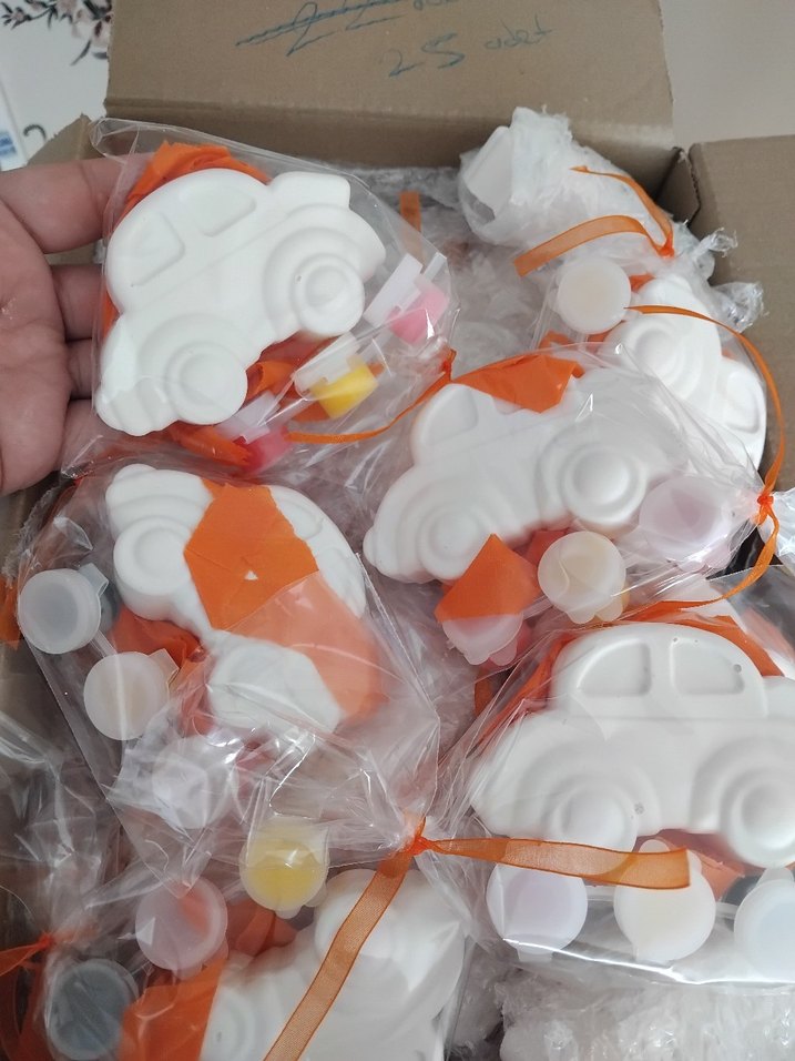 araba taş boyama seti Şeklinde Parti Süsleri - Görsel 3