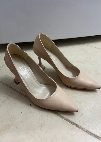 Pudra Modern Klasik Stiletto Kadın Ayakkabı