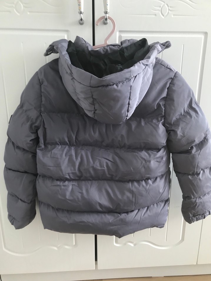 Gri Erkek Çocuk Düğmeli Mont - Görsel 3