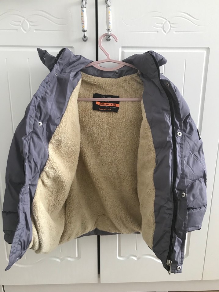 Gri Erkek Çocuk Düğmeli Mont - Görsel 2