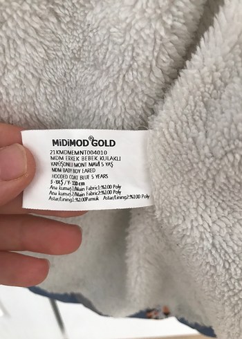 Erkek Çocuk Mavi Baskılı Kürklü Mont - Görsel 4