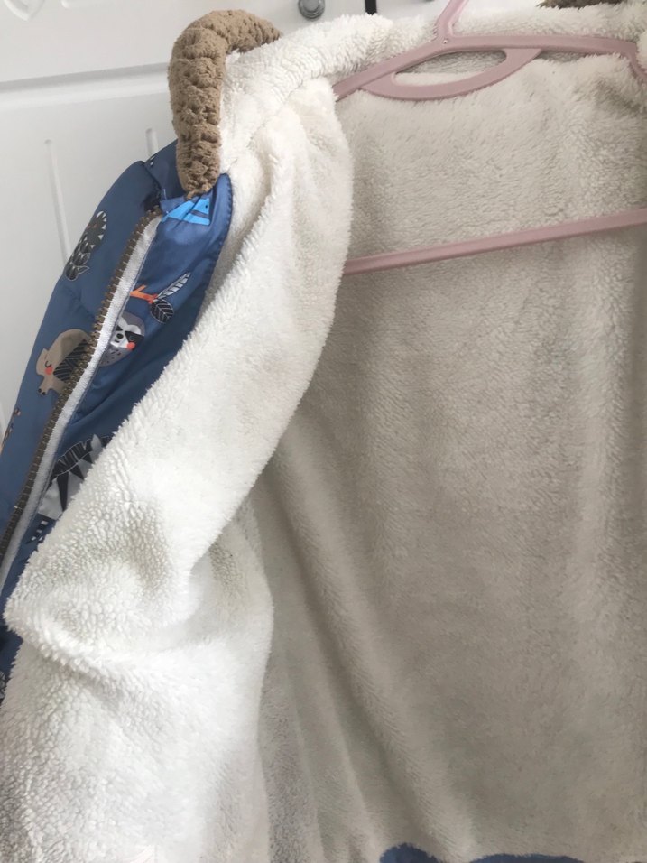 Erkek Çocuk Mavi Baskılı Kürklü Mont - Görsel 2