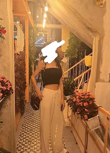 xs Beden ten rengi Renk Stradivarus keten karisimli bol kesim pantolon